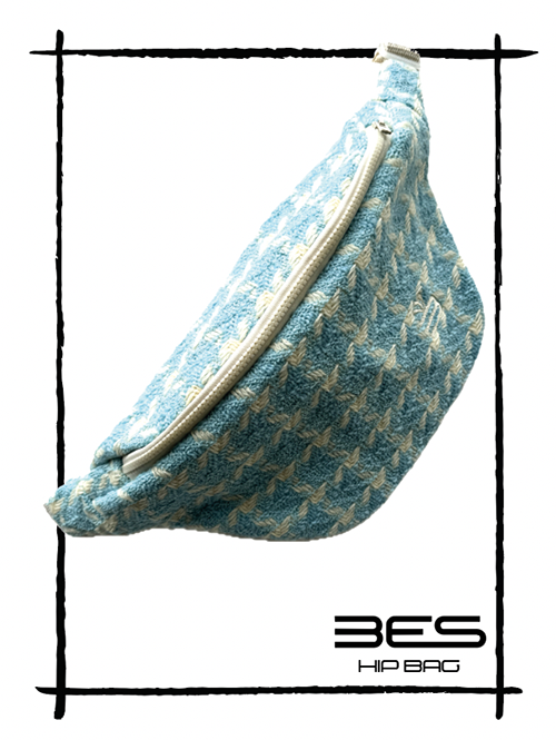 Hip Bag Tweed Vintage Bleu pied de poule