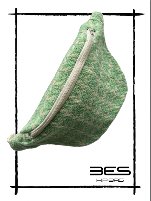 Hip Bag Tweed Vintage Vert pied de poule