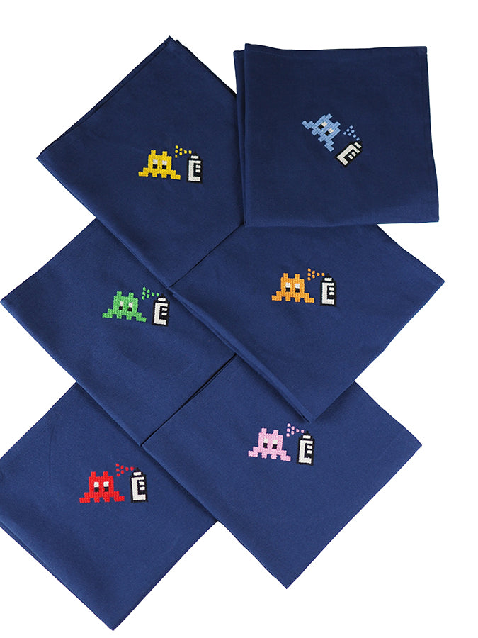 Les 6 serviettes de table SPACES INVADERS
